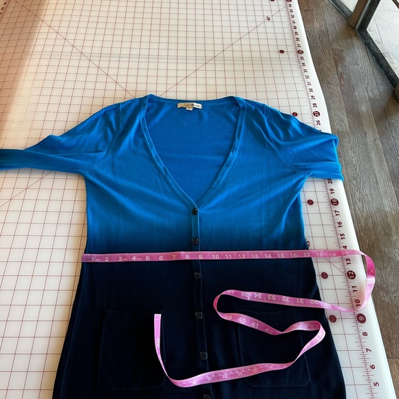 Forever 21 size medium navy & bright blue ombre casual boho retro cardigan - Picture 12 of 16